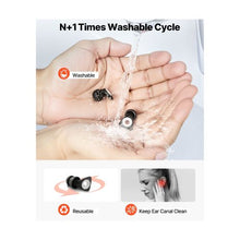 Reusable Sleep Earplugs NRR 25 dB Noise Reduction Soft Flexible Silicone Ear Plugs with 12 M/L Ear Tips, for Sleeping, Studying, Working & Travel