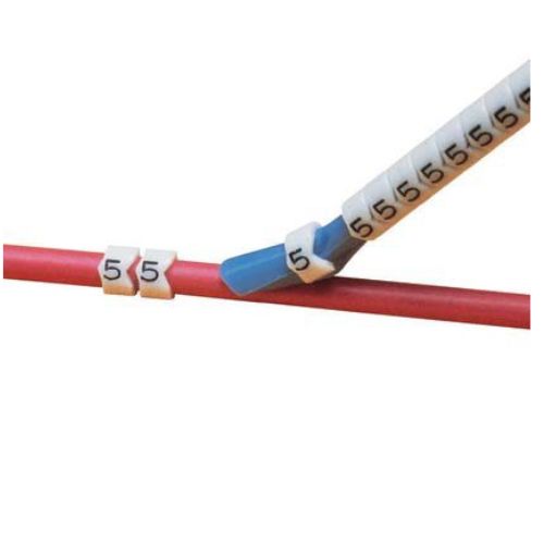 Pre Printed Non Adhesive Clip On Wire Marker White With Black PCA07-1