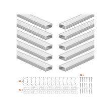 2M Aluminum Complete LED Strip U-Channel Kit with Mounting Accessories for Counter & Shelf Lighting