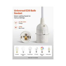 Easy Install Decorative E26 Plug In Light Socket Cord Set 16 ft Pendant Extension Kit 2 Pack