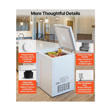 Compact 3.3 Cu.Ft Top-Opening Chest Freezer with Adjustable Thermostat Energy Saving Operation & Quiet Cooling White
