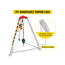 Confined Space Rescue Tripod Kit with 1,200 lbs Winch, 7 ft Adjustable Legs & 98 ft Cable, Fall Protection System