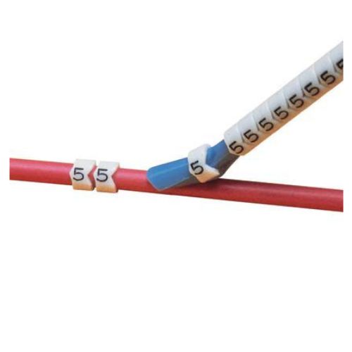 Clip On Pre Printed Non Adhesive Wire Marker White With Black PCA11-5