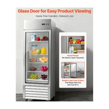 Professional 29 Inch Upright Commercial Glass Door Refrigerator with Digital Temperature Control