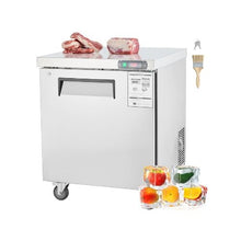 28 Inch Commercial Frozen Prep Refrigerator 7.4 Cu.Ft. Stainless Steel Sandwich & Salad Freezer Table