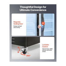 Double Door Commercial Beverage Merchandiser Refrigerator 24.9 Cu.Ft / 705L Glass Door Display Cooler with Adjustable Shelves