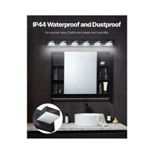 40-Inch Decorative 6 Light LED Wall Mounted Vanity Light Fixture Black Finish for Bathroom & Living Room