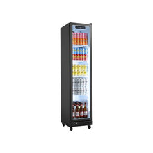 8.3 Cu.Ft Commercial Glass Door Display Refrigerator with Full-Height Design 5 Adjustable Shelves LED Interior Lighting and Casters for Stores Cafes, Bars & Home