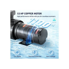 High-Capacity 1.5 HP Single-Speed Water Pump for Above Ground Pools, Spas, and Water Systems