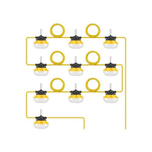 100FT Linkable Heavy Duty 100W Industrial Rugged LED String Work Light Set 10 Lamp 5000K 10,000 Lumens