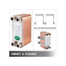 High-Efficiency Brazed Plate Heat Exchanger for Brewing, Solar, and HVAC Applications Applications 3 x 7.5 Inch