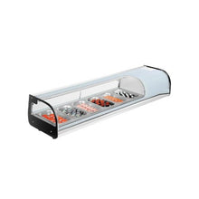 59.45 Inch Commercial Sushi Display Refrigerator with 6 Pan Countertop Showcase for Restaurants and Sushi Bars