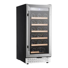 28 Bottle Dual Use Wine Cooler Refrigerator with Digital Temperature Control Adjustable Shelves & Glass Door for Home, Office, Bar