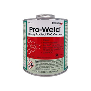 16 oz Brush Top Extra Strong Heavy Bodied Clear Cement For PVC Clear PWH-16