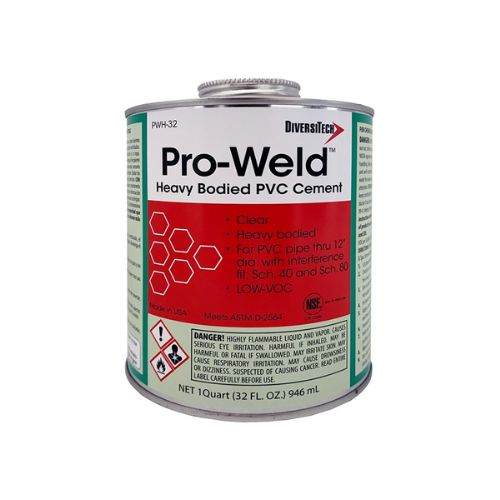 16 oz Brush Top Extra Strong Heavy Bodied Clear Cement For PVC Clear PWH-16