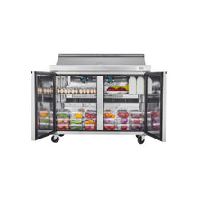 Commercial 48 Inch Stainless Steel Refrigerated Food Prep Table with 12 Trays & Cutting Board