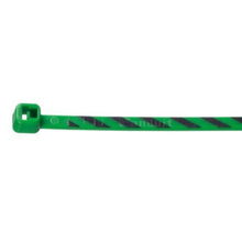Cross Section Striped Miniature Cable Tie Green With Black PLT1M-L5-0 (Pack of 50)