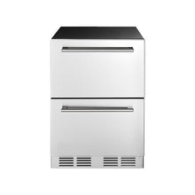 24 Inch Stainless Steel Under Counter Drawer Refrigerator with Dual Drawers Digital Temperature Control for Indoor and Outdoor Kitchens