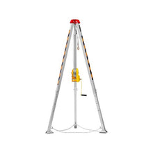 2600 lbs Winch Confined Space Rescue Tripod Kit with 8 ft Adjustable Legs 98 ft Steel Cable Fall Protection Harness Blower & Gas Detector
