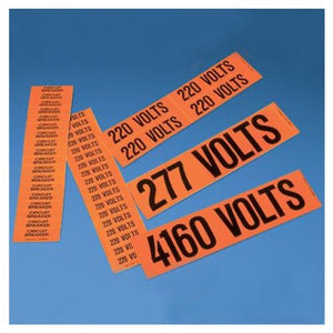 Voltage Marker Vinyl Three Phase Black With Orange PCV-3PHBY