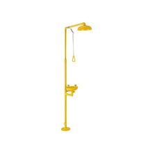 27 cm Emergency Eyewash & Safety Shower Station 304 Stainless Steel, OSHA Compliant Floor-Mounted Yellow