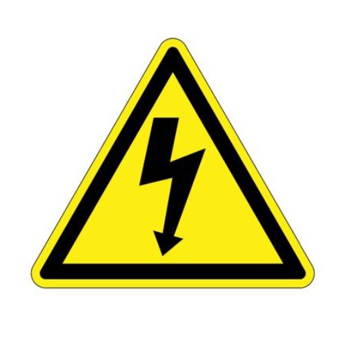 Triangle ISO Warning Label Electric Shock Symbol Black With Yellow PESW-B-1Y (Pack of 10)