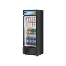 6.9 Cu.Ft Commercial Glass Door Merchandiser Refrigerator with LED Lighting & Customizable Lightbox Black