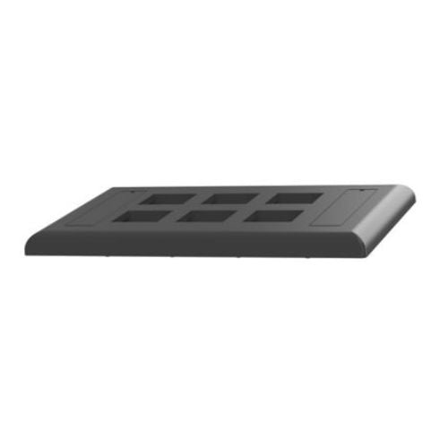 Flush Mount Screw On Faceplates With Label Pocket Black NK6FBL