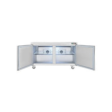 Commercial 60 Inch Salad Prep Refrigerator with Locking Stainless Steel 2 Doors for Restaurant & Cafe Kitchens