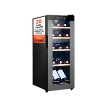 Freestanding Dual Zone Wine Refrigerator 20 Bottle Capacity with Precision Temperature Control for Home, Bar & Office