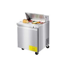 28 Inch Stainless Steel Sandwich Prep Refrigerator 7.1 Cu.Ft. Mega Top Salad Prep Table with 8 Pans