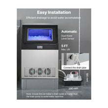 Freestanding Indoor Commercial Ice Maker Machine with Pump 265 lbs/24H with 85 lb Storage Bin