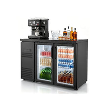 Commercial Double Doo Beverage Refrigerator, 11.8 Cu.Ft. Back Bar Display Cooler with Fan Cooling
