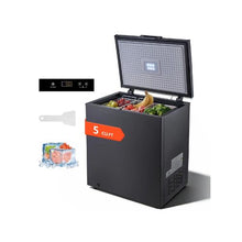 Freestanding 4.77 Cu.Ft Chest Freezer for Home & Commercial Use with 2 Removable Baskets Adjustable Temperature Black