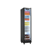 8.3 Cu.Ft Commercial Glass Door Display Refrigerator with Full-Height Design 5 Adjustable Shelves LED Interior Lighting and Casters for Stores Cafes, Bars & Home