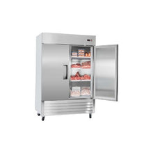 54 Inch Commercial Reach In Freezer 43.2 Cu.Ft. 2 Door Stainless Steel Upright Freezer with 8 Adjustable Shelves