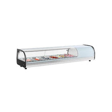59.45 Inch Commercial Sushi Display Refrigerator with 6 Pan Countertop Showcase for Restaurants and Sushi Bars