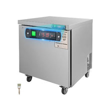 28 Inch Commercial 7.4 Cu.Ft. Stainless Steel Undercounter Refrigerator with Fan Cooling and Lockable Door