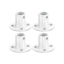 1-7/8 Inch Inground Pool Ladder Deck Anchor Flanges Aluminum Alloy Handrail Mounts with Stainless Steel Hardware White 4 Pack