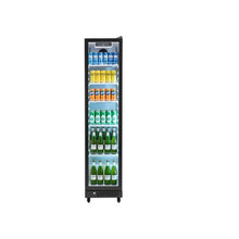 8.3 Cu.Ft Commercial Glass Door Display Refrigerator with Full-Height Design 5 Adjustable Shelves LED Interior Lighting and Casters for Stores Cafes, Bars & Home