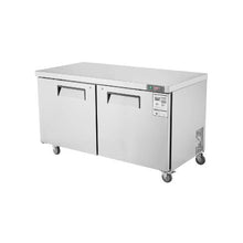 Commercial 60 Inch Salad Prep Refrigerator with Locking Stainless Steel 2 Doors for Restaurant & Cafe Kitchens