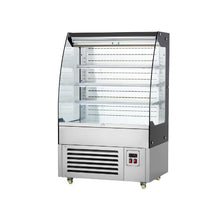 Vertical 5.4 Cu.Ft. Open Air Display Cooler 3 Tier Commercial Refrigerated Merchandiser with LED Lighting and Night Curtain
