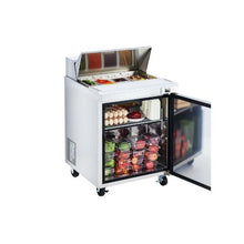 28 Inch Stainless Steel Sandwich Prep Refrigerator 7.1 Cu.Ft. Mega Top Salad Prep Table with 8 Pans