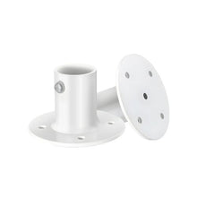 1-7/8 Inch Inground Pool Ladder Deck Anchor Flanges Aluminum Alloy Handrail Mounts with Stainless Steel Hardware White 4 Pack