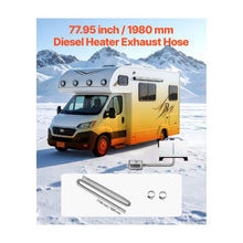 High Temperature Flexible Diesel Air Parking Heater Exhaust Pipe with Mounting Clamps 77.95 inch