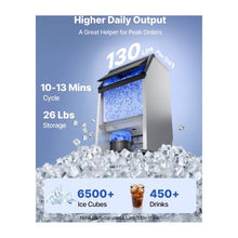 Built-In 100 lbs/24H Commercial Ice Cube Maker with LED Display and Self-Cleaning Function