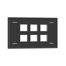 Flush Mount Screw On Faceplates With Label Pocket Black NK6FBL