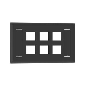 Flush Mount Screw On Faceplates With Label Pocket Black NK6FBL