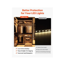 U-Profile 6 Pack LED Strip Aluminum Channel with Frosted Cover & Mounting Clips 3.3 ft