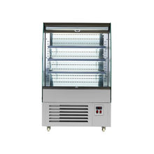 Vertical 5.4 Cu.Ft. Open Air Display Cooler 3 Tier Commercial Refrigerated Merchandiser with LED Lighting and Night Curtain